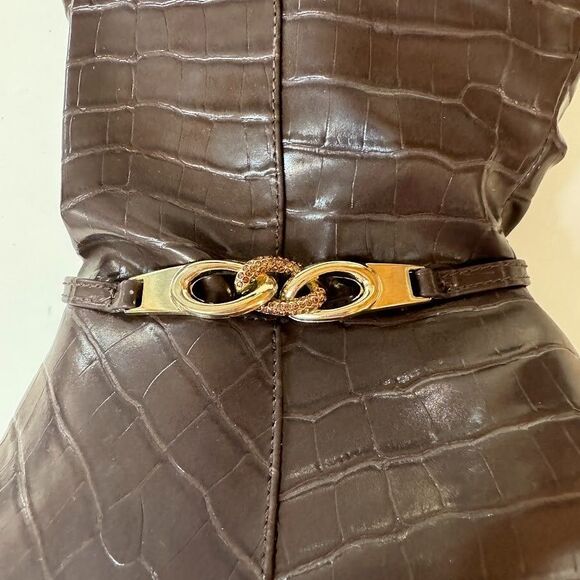 Karen Scott Womens 5 M Brown Heeled Snake Skin Style Boots NIB WE8 - Picture 5 of 8